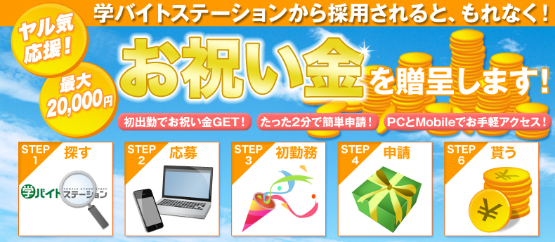 お祝い金を贈呈します!